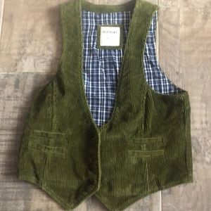 Vintage Style Forest Green Corduroy Vest